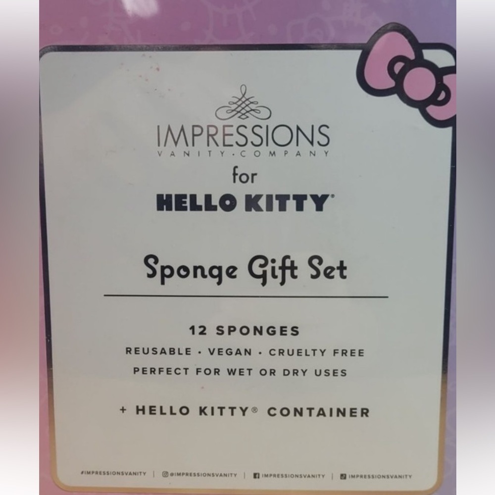 Hello Kitty Impressions Makeup Sponge Gift Set W/Container‎ Doll Matte Pink - Picture 7 of 8